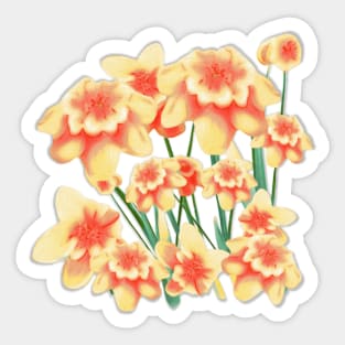 Apricot Color Flowers Sticker